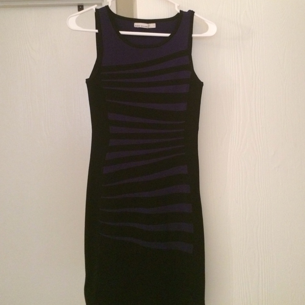 Karen Millen Navy & Black Bodycon Dress
